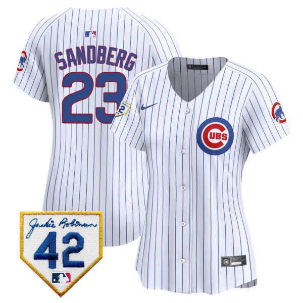 Women's Chicago Cubs Jackie Robinson Patch Vapor Premier Limited Jersey - All Stitched - Image 28