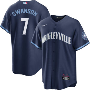 Dansby Swanson Chicago Cubs City Connect Wrigleyville Jersey - All Stitched