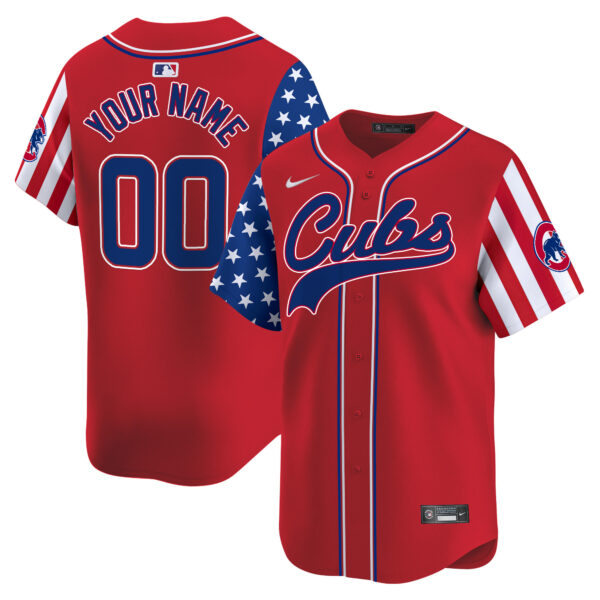 Chicago Cubs 2024 Independence Day Vapor Premier Limited Custom Jersey V2 - All Stitched - Image 2