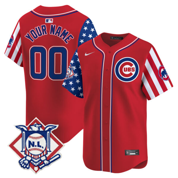 Chicago Cubs 2024 Fourth of July Vapor Premier Limited Custom Jersey V2 - All Stitched - Image 2