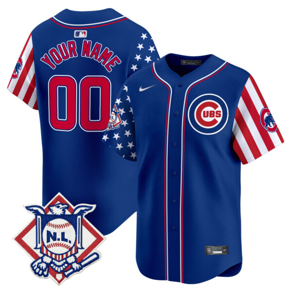 Chicago Cubs 2024 Fourth of July Vapor Premier Limited Custom Jersey V2 - All Stitched - Image 3