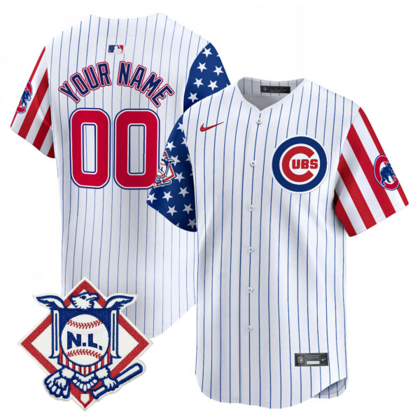 Chicago Cubs 2024 Fourth of July Vapor Premier Limited Custom Jersey V2 - All Stitched - Image 5