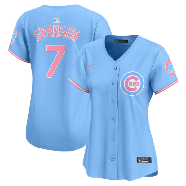 Women's Chicago Cubs Bubblegum Pink Vapor Premier Limited Jersey - All Stitched - Image 11
