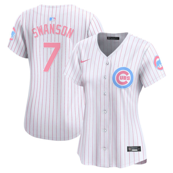 Women's Chicago Cubs Bubblegum Pink Vapor Premier Limited Jersey - All Stitched - Image 29