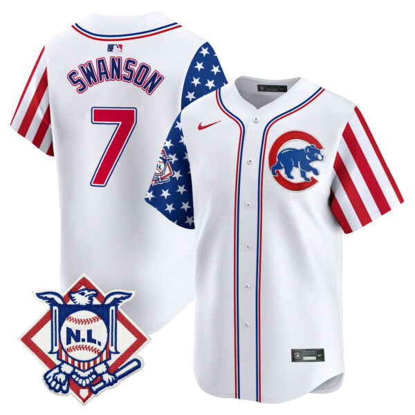 Men's Chicago Cubs 2024 Fourth of July Vapor Premier Limited Jersey - All Stitched - Image 2