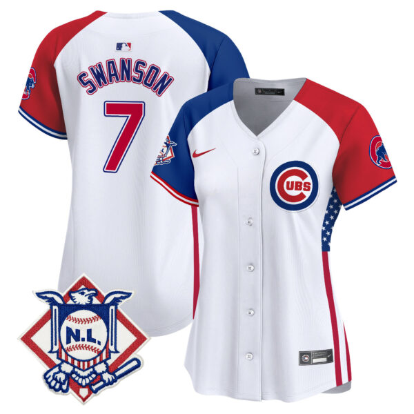 Women's Chicago Cubs 2024 Fourth of July Vapor Premier Limited Jersey V3 - All Stitched - Image 26