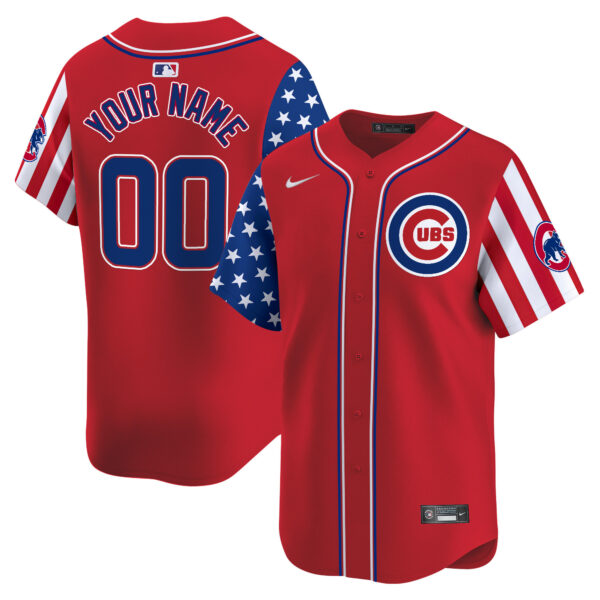 Chicago Cubs 2025 Independence Day Vapor Premier Limited Custom Jersey - All Stitched - Image 2