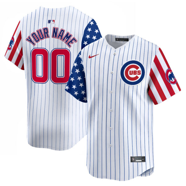 Chicago Cubs 2025 Independence Day Vapor Premier Limited Custom Jersey - All Stitched - Image 5