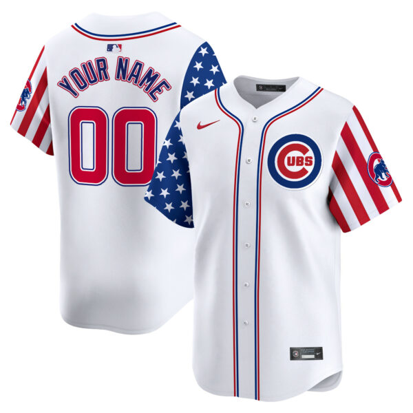 Chicago Cubs 2025 Independence Day Vapor Premier Limited Custom Jersey - All Stitched
