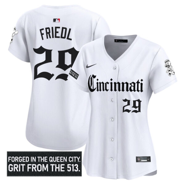 Women's Cincinnati Reds 'Gothic Queen City Edition' Vapor Premier Limited Jersey - All Stitched - Image 13