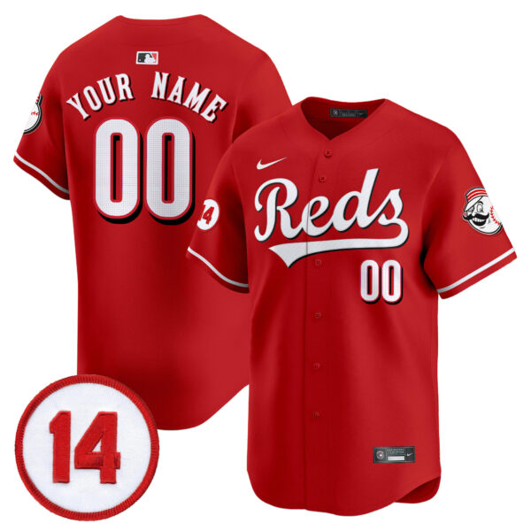 Cincinnati Reds Pete Rose Patch Vapor Premier Limited Custom Jersey - All Stitched - Image 2