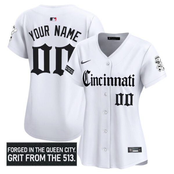 Cincinnati Reds 'Gothic Queen City Edition' Vapor Premier Limited Custom Jersey - All Stitched - Image 5