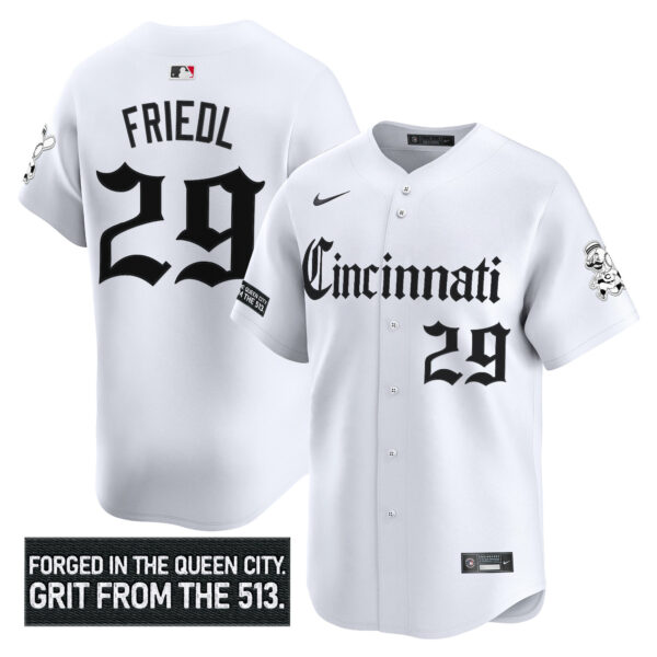 Men's Cincinnati Reds 'Gothic Queen City Edition' Vapor Premier Limited Jersey - All Stitched - Image 13
