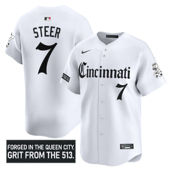 Men's Cincinnati Reds 'Gothic Queen City Edition' Vapor Premier Limited Jersey - All Stitched - Image 14