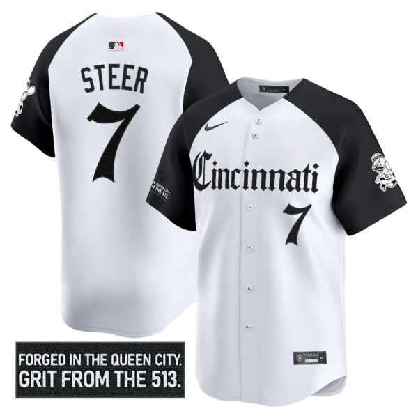 Men's Cincinnati Reds 'Gothic Queen City Edition' Vapor Premier Limited Jersey - All Stitched - Image 22