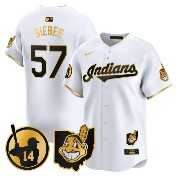 Men's Cleveland Indians Larry Doby Patch Vapor Premier Limited Jersey - All Stitched - Image 10