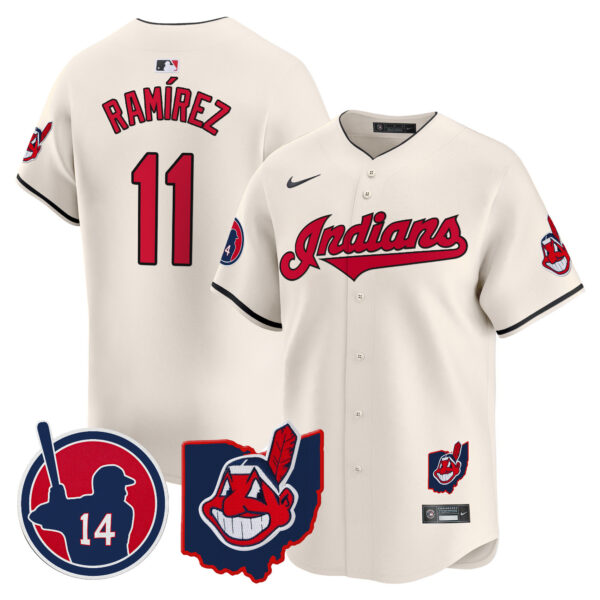 Men's Cleveland Indians Larry Doby Patch Vapor Premier Limited Jersey - All Stitched - Image 17