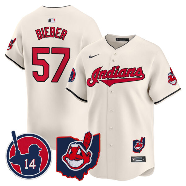 Men's Cleveland Indians Larry Doby Patch Vapor Premier Limited Jersey - All Stitched - Image 18