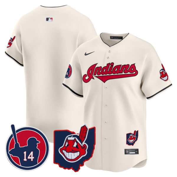 Men's Cleveland Indians Larry Doby Patch Vapor Premier Limited Jersey - All Stitched - Image 24
