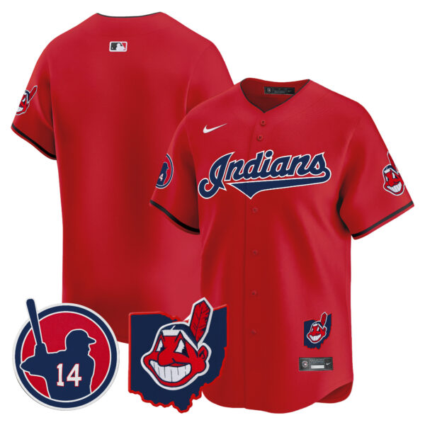 Men's Cleveland Indians Larry Doby Patch Vapor Premier Limited Jersey - All Stitched - Image 32
