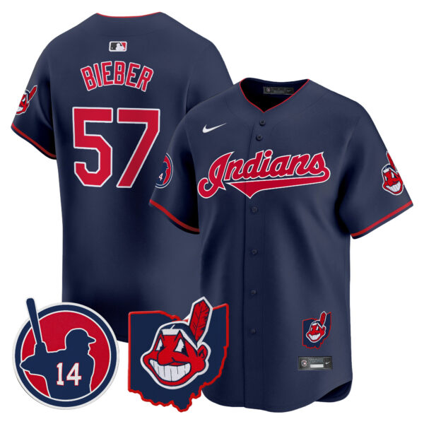 Men's Cleveland Indians Larry Doby Patch Vapor Premier Limited Jersey - All Stitched - Image 34