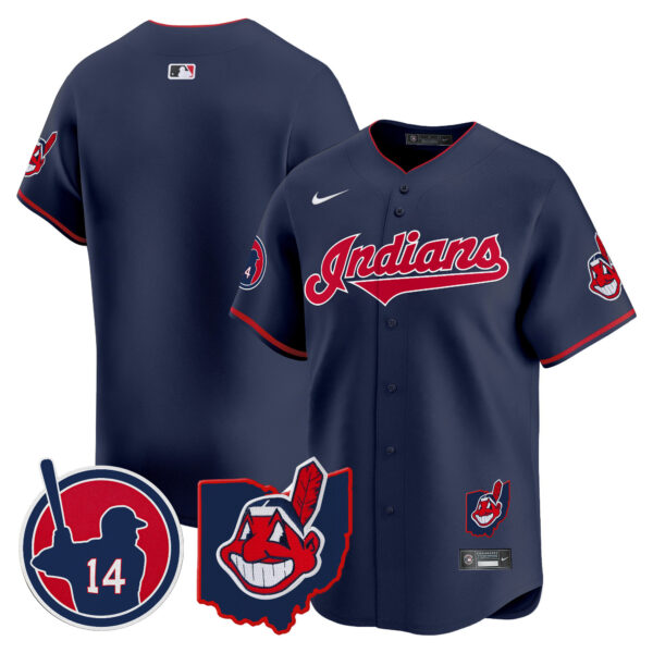 Men's Cleveland Indians Larry Doby Patch Vapor Premier Limited Jersey - All Stitched - Image 40