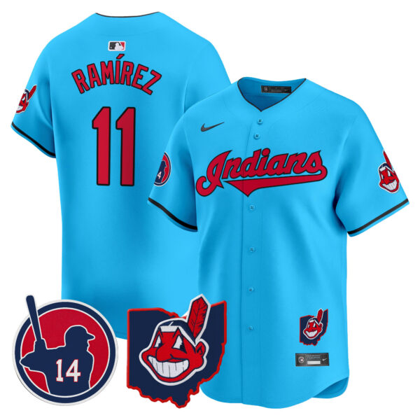 Men's Cleveland Indians Larry Doby Patch Vapor Premier Limited Jersey - All Stitched - Image 41