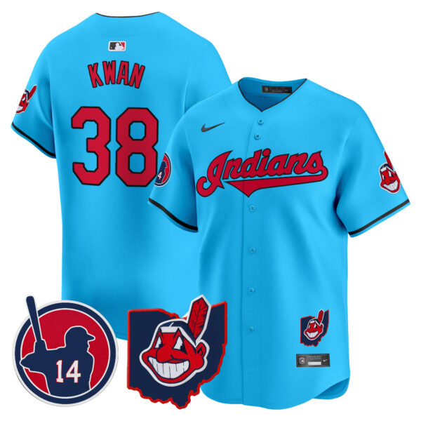 Men's Cleveland Indians Larry Doby Patch Vapor Premier Limited Jersey - All Stitched - Image 44