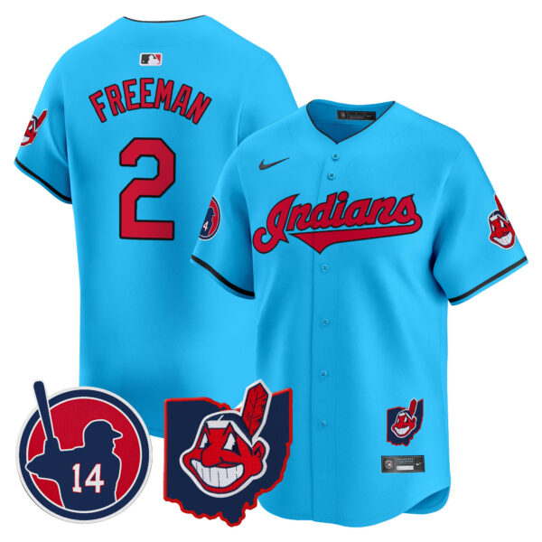 Men's Cleveland Indians Larry Doby Patch Vapor Premier Limited Jersey - All Stitched - Image 47