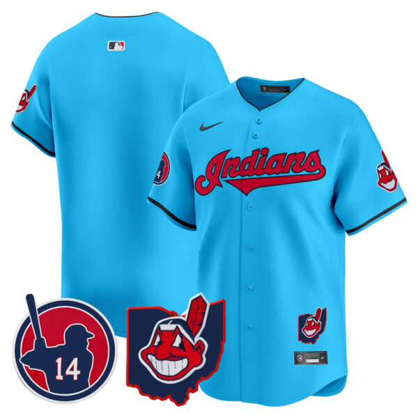 Men's Cleveland Indians Larry Doby Patch Vapor Premier Limited Jersey - All Stitched - Image 48