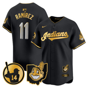 Men's Cleveland Indians Larry Doby Patch Vapor Premier Limited Jersey - All Stitched