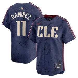 José Ramírez Cleveland Guardians 2024 City Connect Navy Jersey - All Stitched