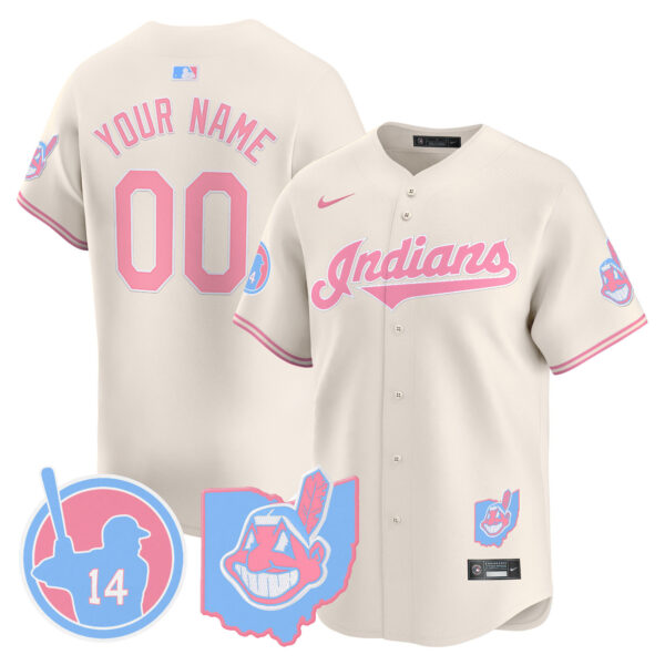 Cleveland Indians Larry Doby Bubblegum Pink Vapor Premier Limited Custom Jersey - All Stitched - Image 3