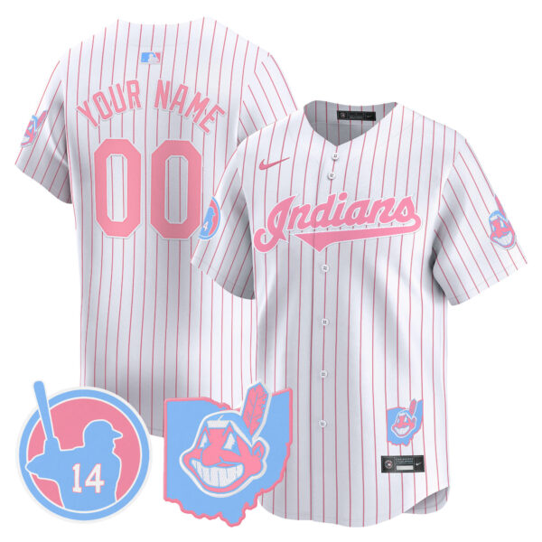 Cleveland Indians Larry Doby Bubblegum Pink Vapor Premier Limited Custom Jersey - All Stitched - Image 4