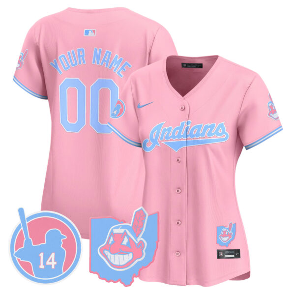 Cleveland Indians Larry Doby Bubblegum Pink Vapor Premier Limited Custom Jersey - All Stitched - Image 6