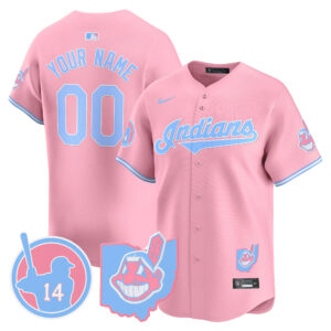 Cleveland Indians Larry Doby Bubblegum Pink Vapor Premier Limited Custom Jersey - All Stitched