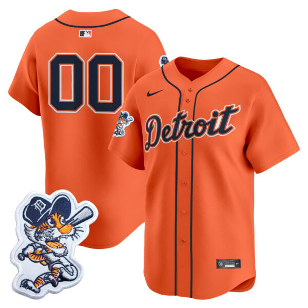 Detroit Tigers Orange Custom Jersey - All Stitched