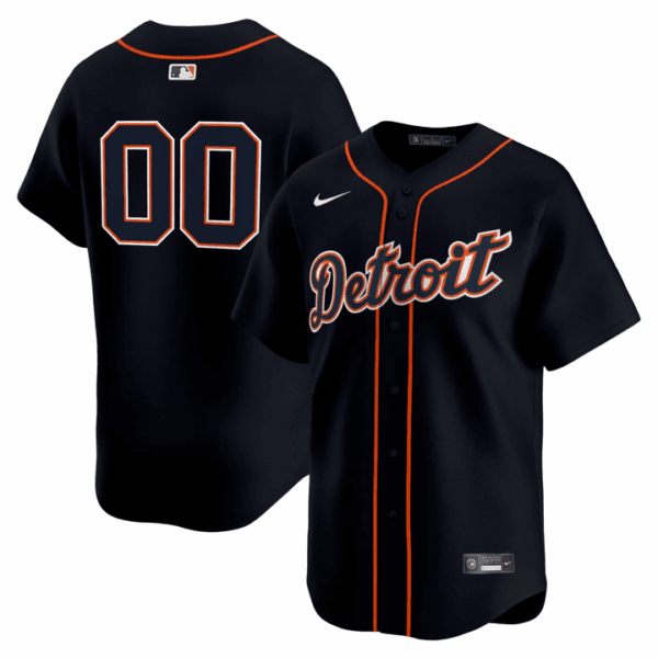 Detroit Tigers Navy Custom Jersey - All Stitched