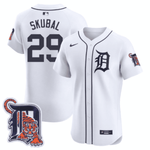 Men's Detroit Tigers Logo Patch Baseball Jersey - All Stitched