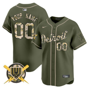 Detroit Tigers Armed Forces Day Baseball Custom Jersey - All Stitched