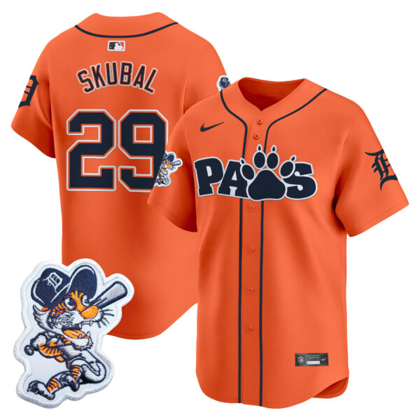 Detroit Tigers Paws Patch Vapor Premier Limited Jersey V2 - All Stitched - Image 2
