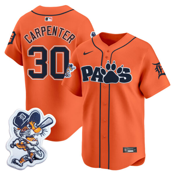 Detroit Tigers Paws Patch Vapor Premier Limited Jersey V2 - All Stitched - Image 4