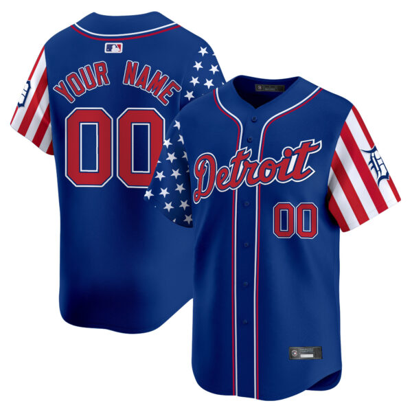 Detroit Tigers 2025 Independence Day Vapor Premier Limited Custom Jersey - All Stitched - Image 3