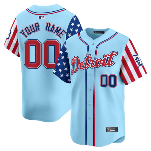 Detroit Tigers 2025 Independence Day Vapor Premier Limited Custom Jersey - All Stitched - Image 4