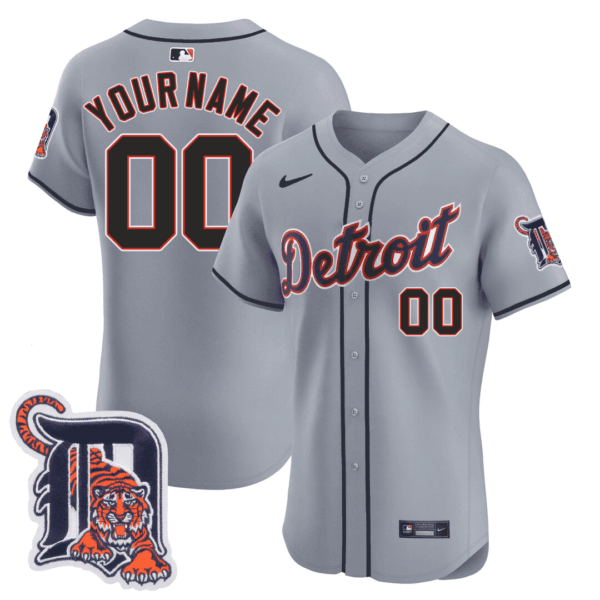 Detroit Tigers Logo Patch Baseball Custom Jersey - All Stitched - Image 2