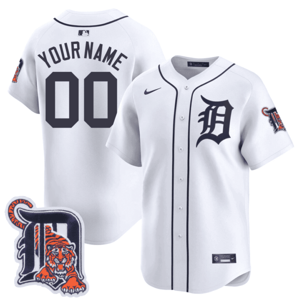 Detroit Tigers Logo Patch Baseball Custom Jersey - All Stitched - Image 3