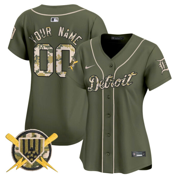 Detroit Tigers Armed Forces Day Vapor Premier Limited Custom Jersey - All Stitched - Image 2