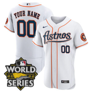 Houston Astros White Custom World Series Patch Jersey – All Stitched