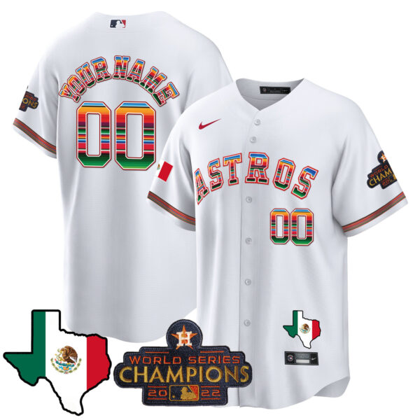 Astros Mexico Texas Map Cool Base Custom Jersey - All Stitched - Image 2