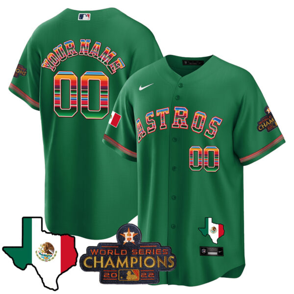Astros Mexico Texas Map Cool Base Custom Jersey - All Stitched - Image 4